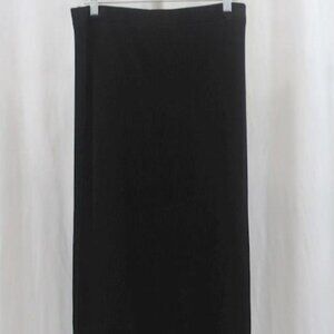 Vince Ribbed Knit Straight Black Midi Skirt Size L NWT